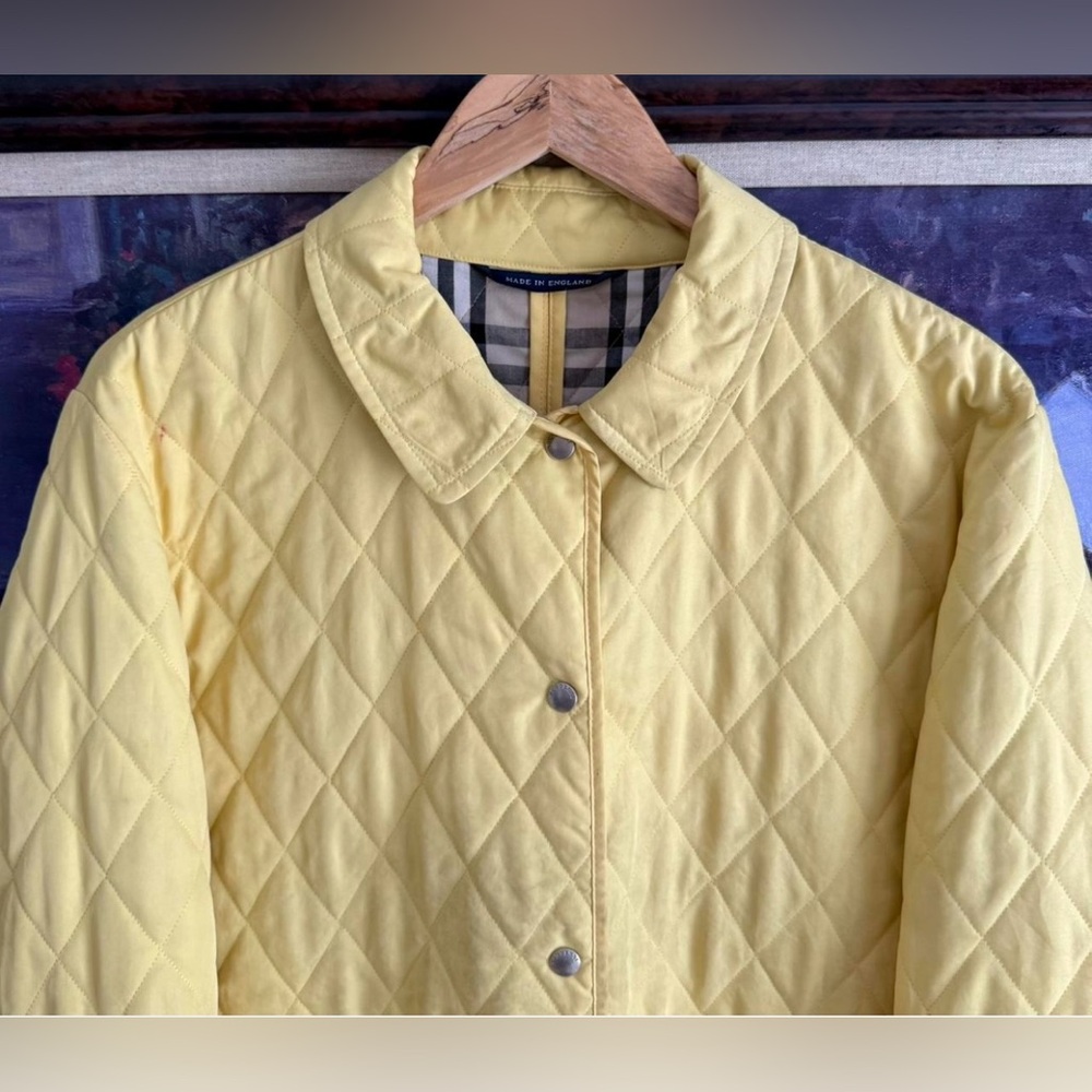Burberry Yellow Quilted Jacket M - Picture 5 of 11